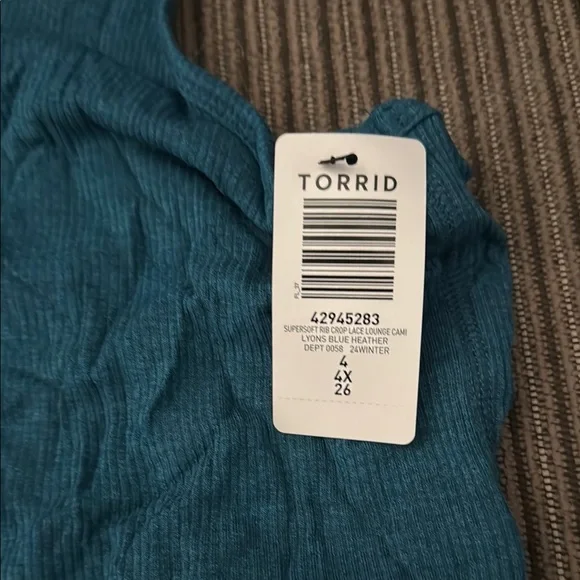 Torrid Teal Lace Cami new with tags - Picture 2 of 4